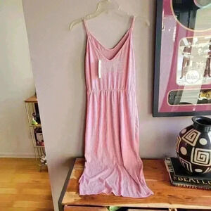 BRAND NEW CAPELLA Pink Women's Knee Length Dress Size Medium V Neck Stretchy